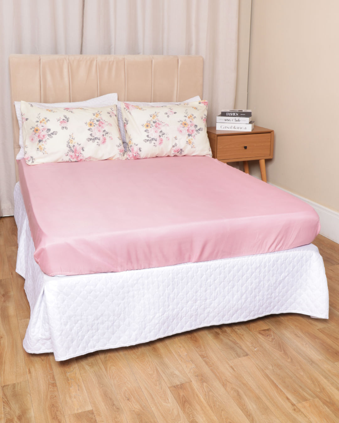 Jg-Cama-Casal-3-Pcs-Romantico-Ver-25---Rosa-Claro