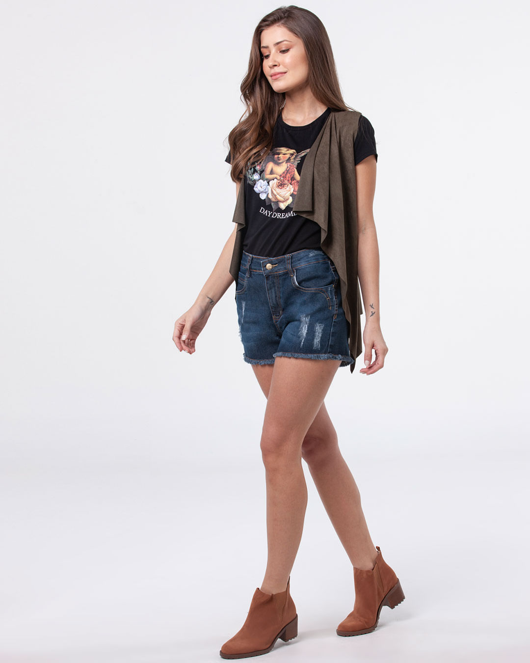 Colete-Feminino-Babado-Suede-Verde