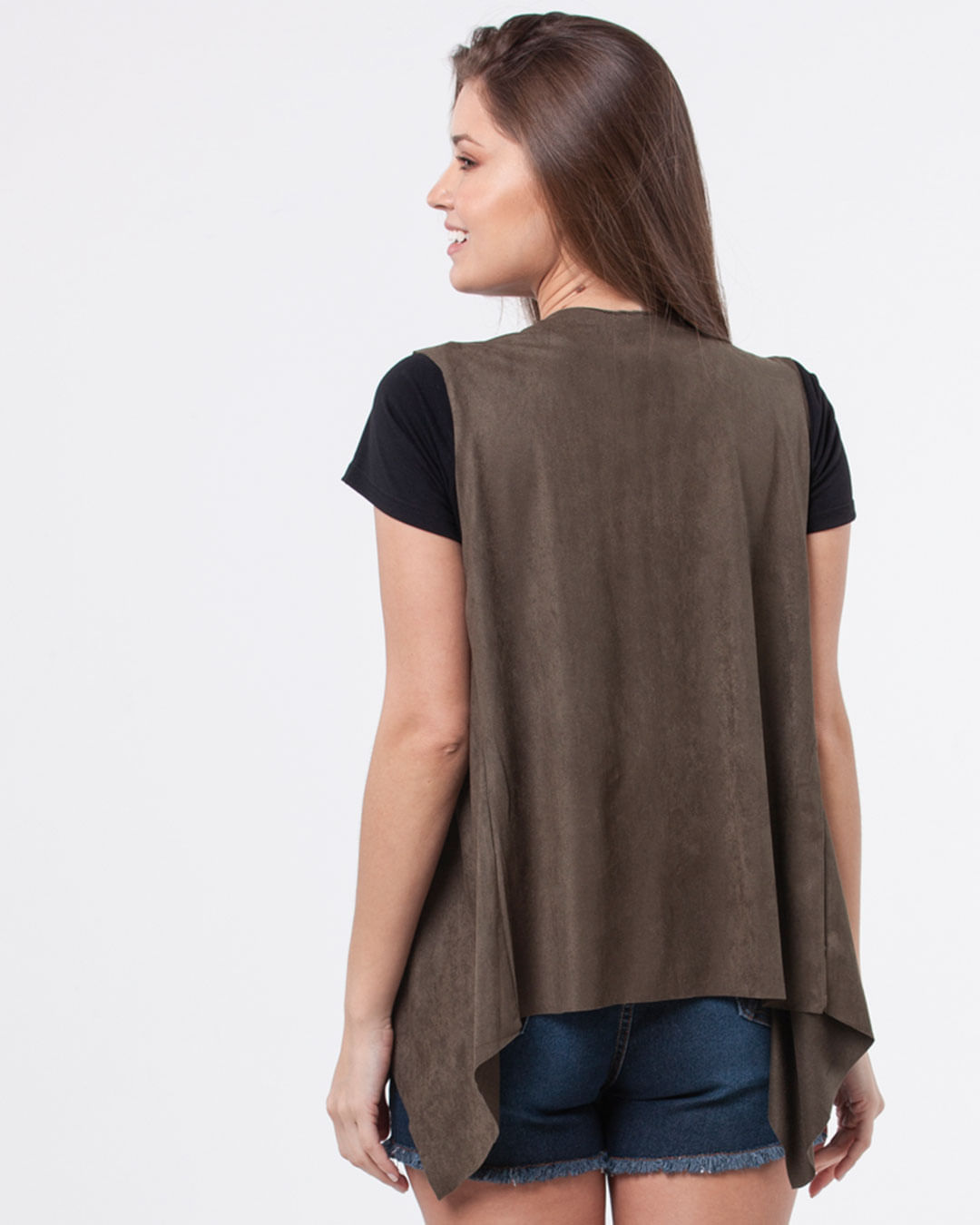 Colete-Feminino-Babado-Suede-Verde
