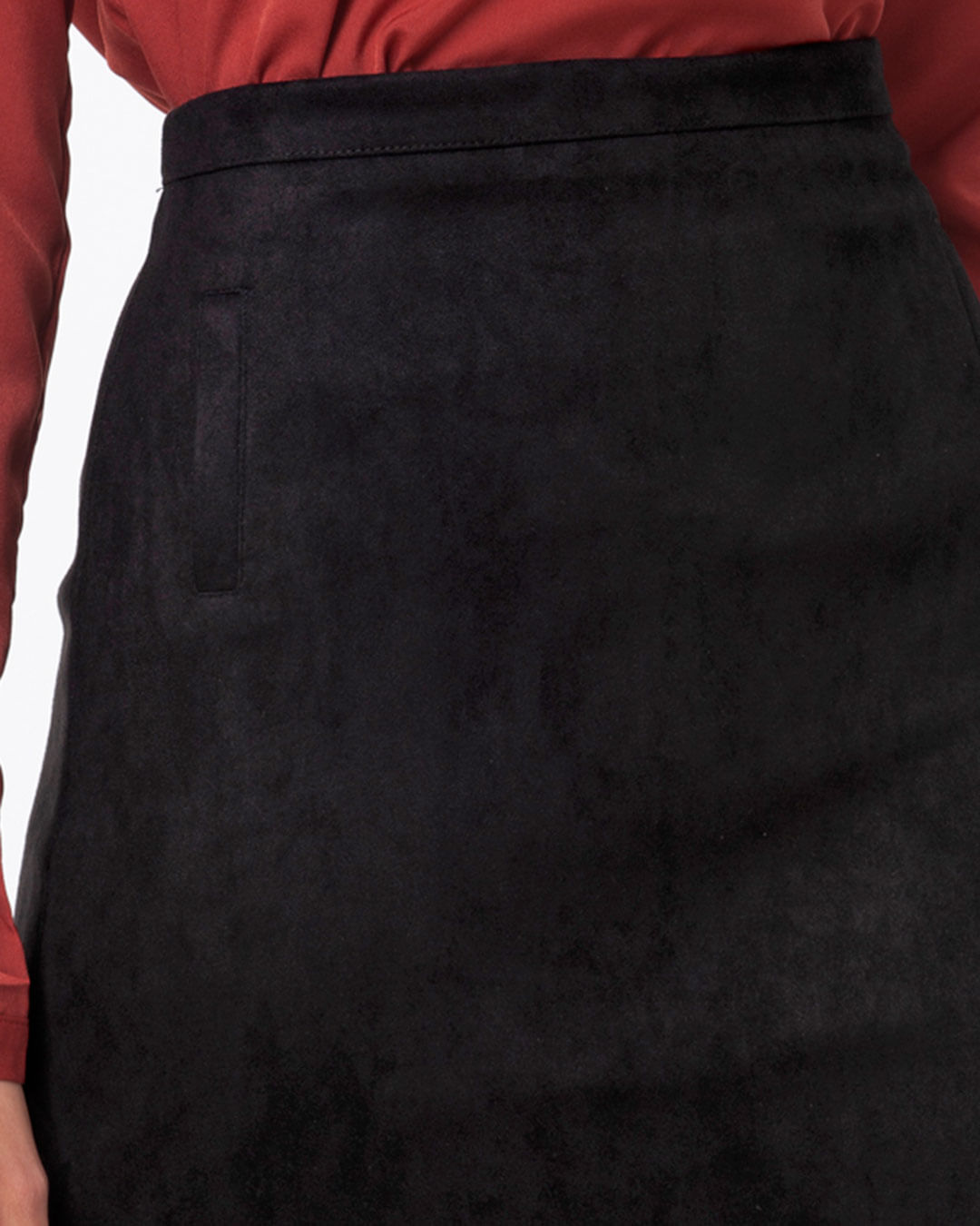 Saia-Suede-Feminina-Curta-Preta