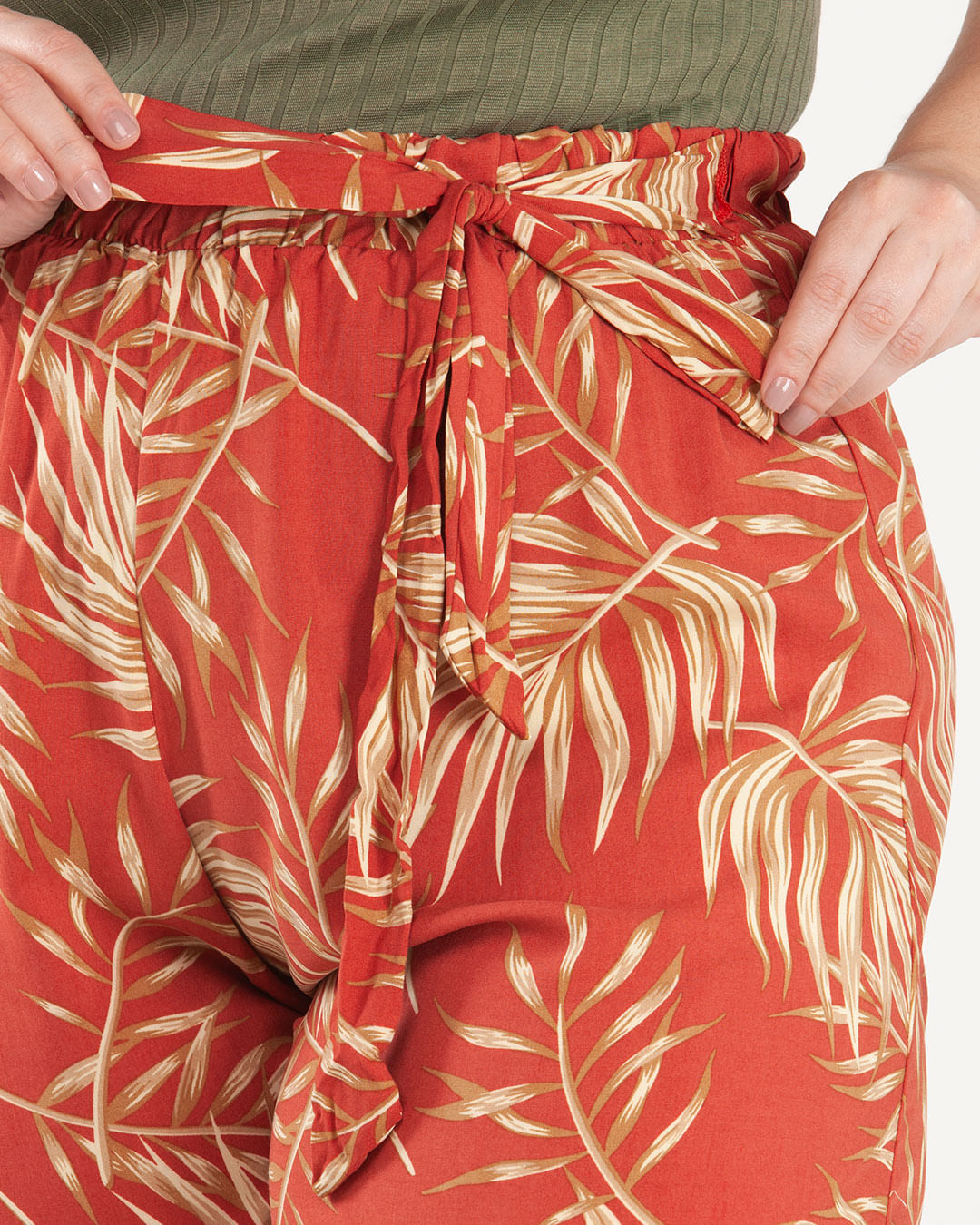 Calca-Feminina-Pantacourt-Laranja-Floral