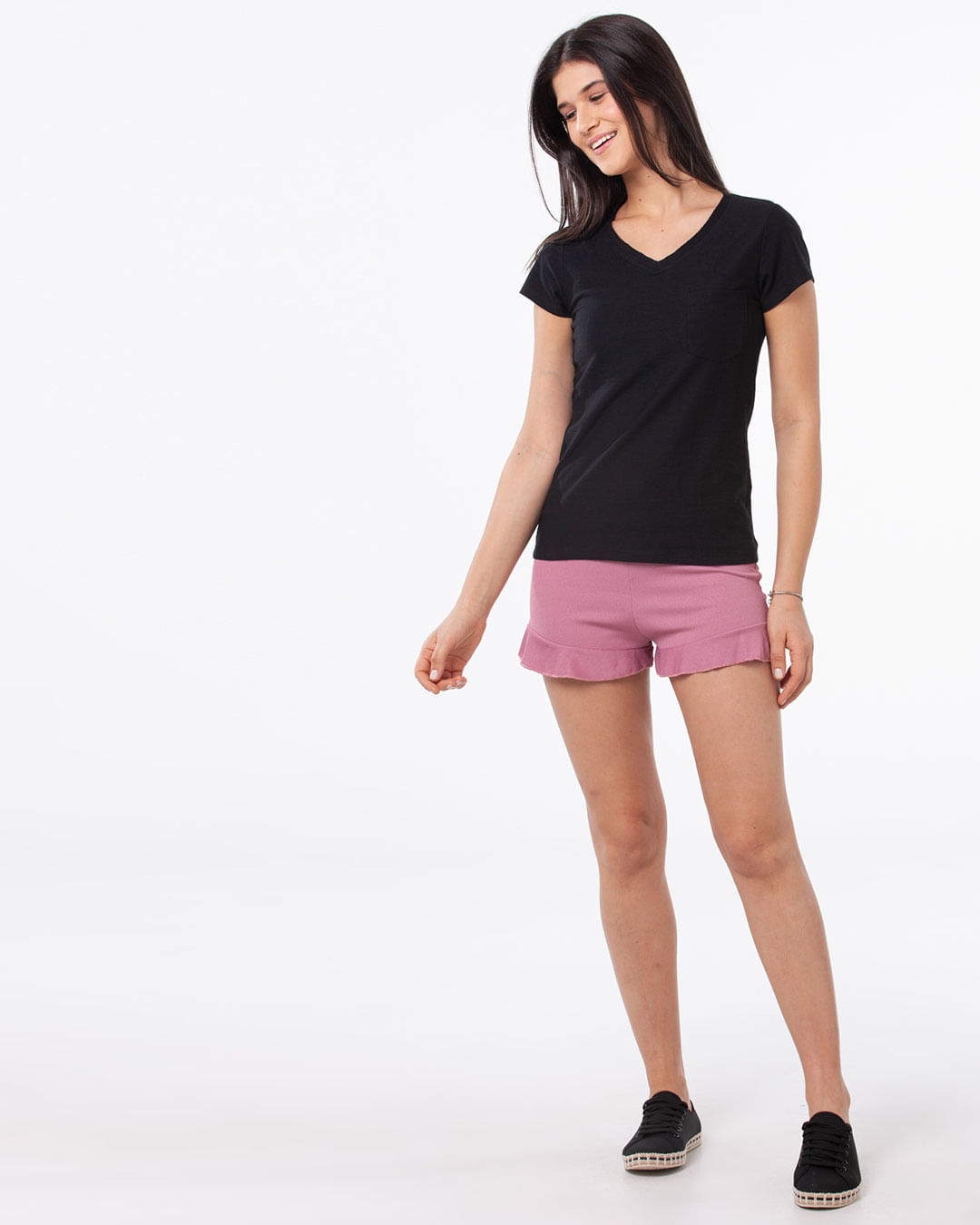 Camiseta-Feminina-Malha-Flame-Bolso-Preto