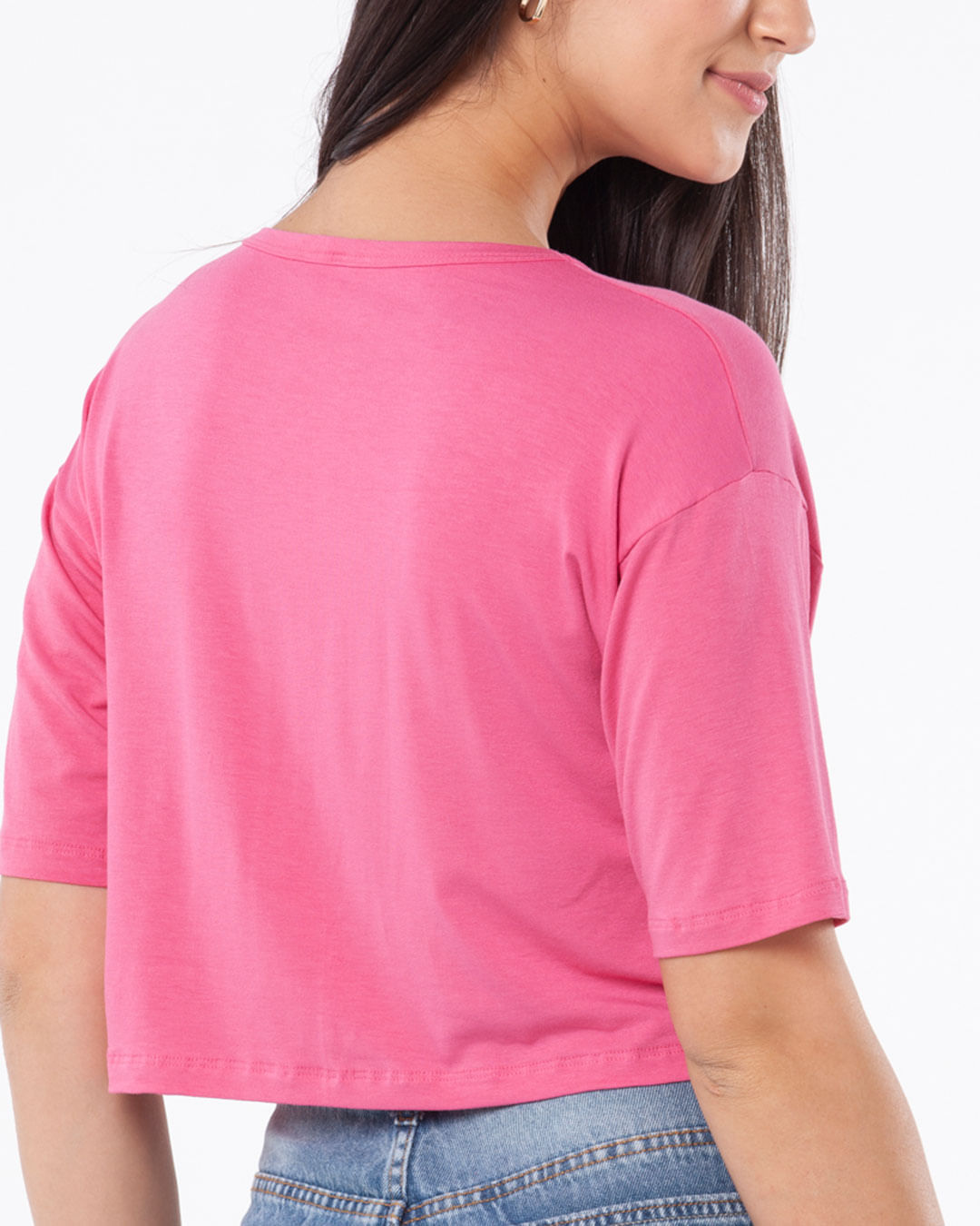 Camiseta-Feminina-Malha-Cropped-Bolso-Rosa