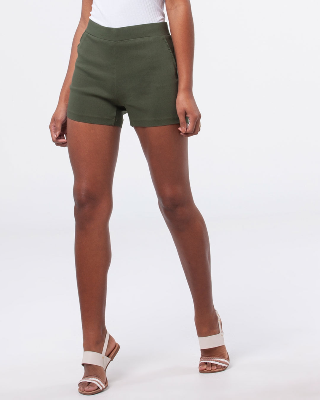Short-Feminino-Liso-Basico-Conforto-Verde