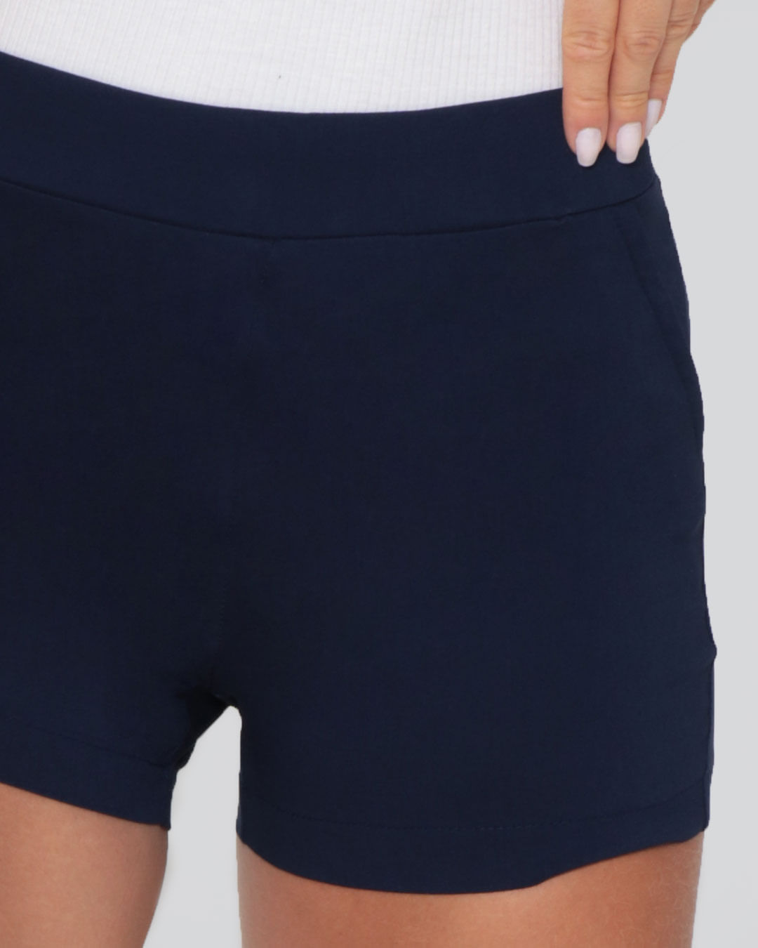 shortfemininolisobasicoconfortomarinho