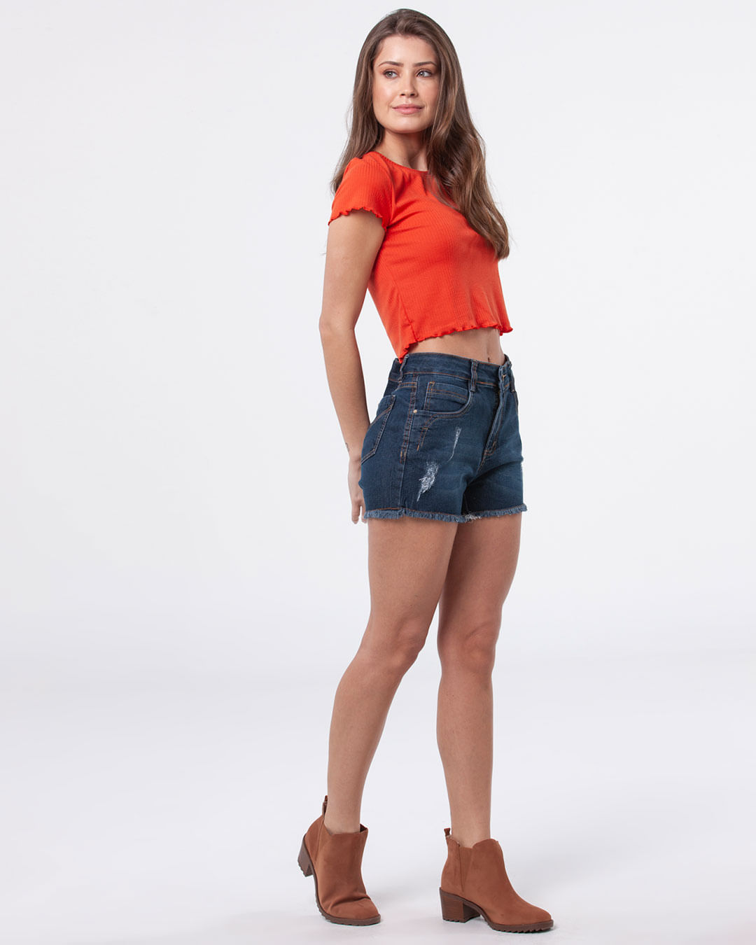 Short-Feminino-Destroyed-Parodox-Jeans-Azul-Escuro