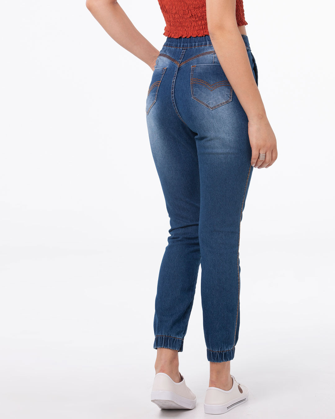 Calca-Jeans-Feminina-Jogger-Amarracao-Azul