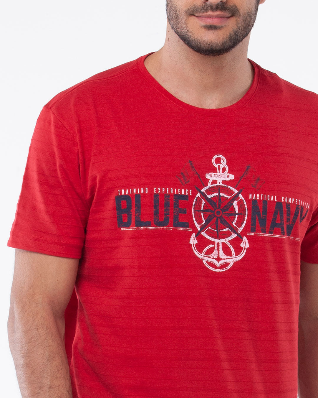 Camiseta-Masculina-Manga-Curta-Estampa-Frontal-Navy-Vermelha