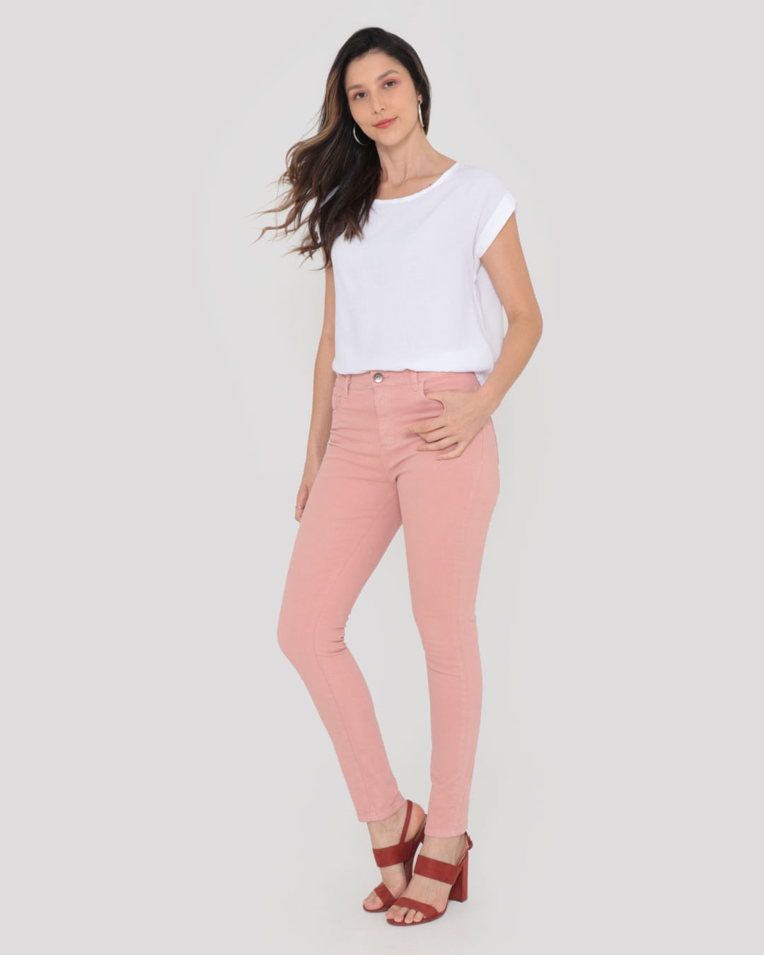 Calca-Feminina-Skinny-Sarja-Cinto-Rosa