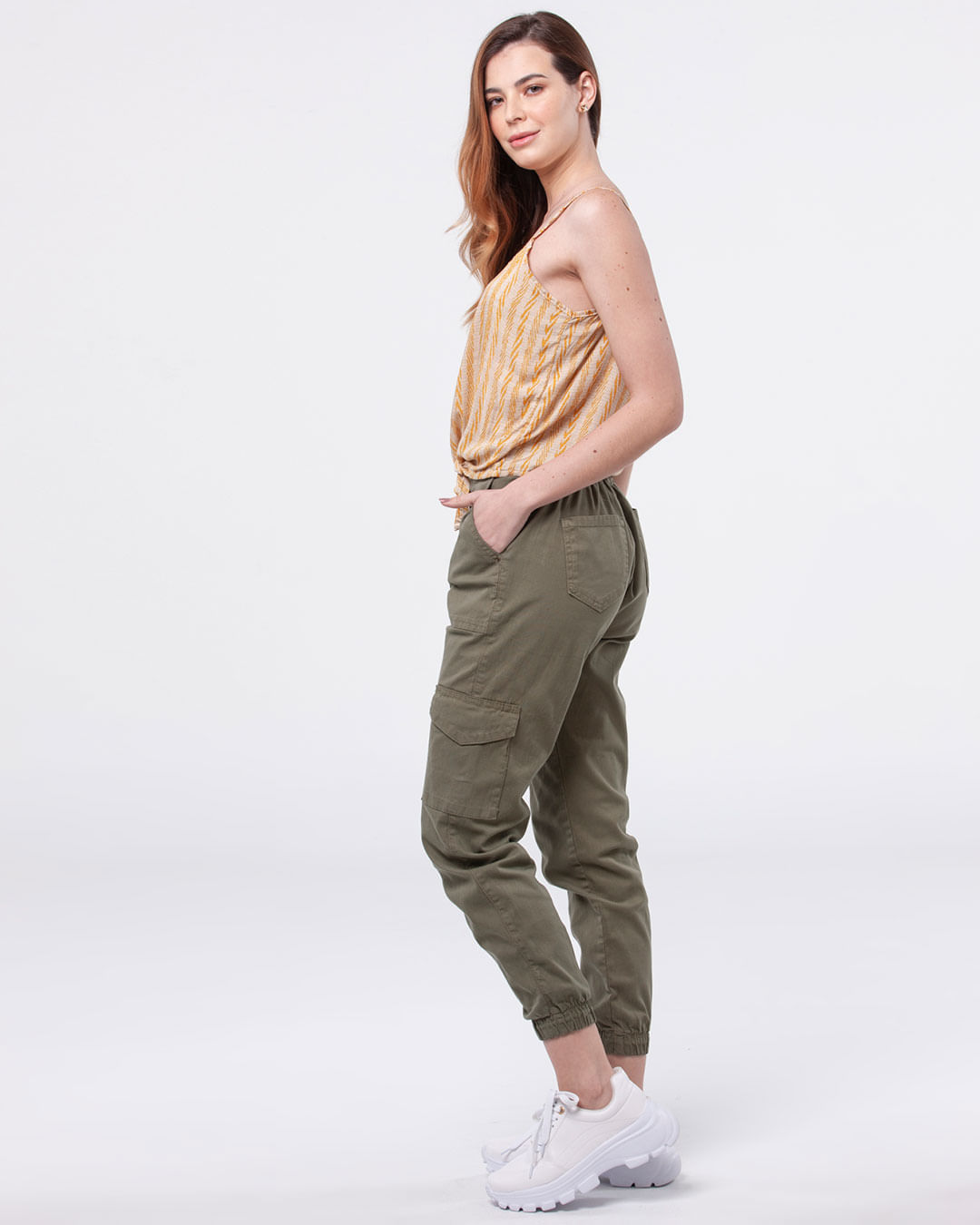 Calca-Feminina-Jogger-Cargo-Sarja-Verde