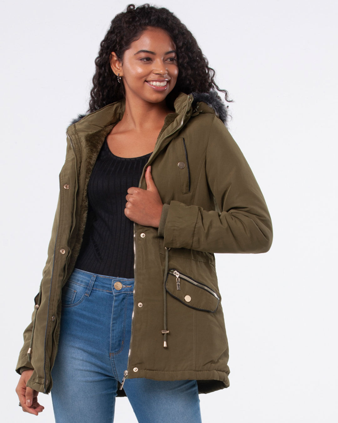 Jaqueta Parka Feminina Casaco ImpermeÃ¡vel Mulher Capuz Parkas