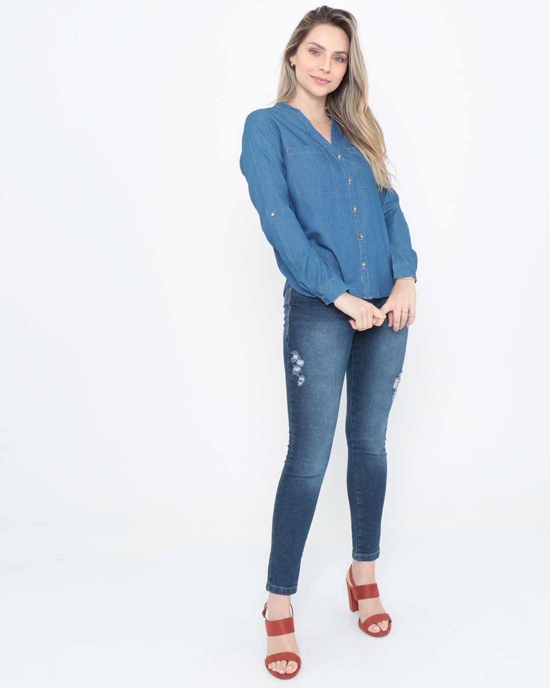 Camisa-Jeans-Feminina-Basica-Azul-Claro