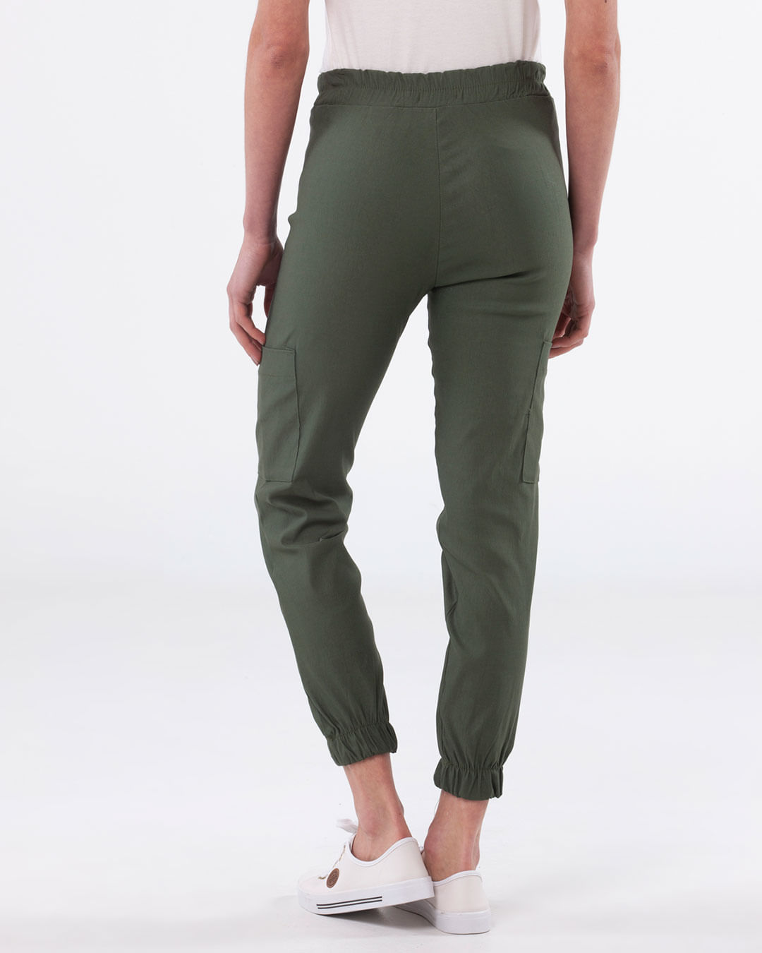 Calca-Feminina-Jogger-Slim-Bolso-Cargo-Verde