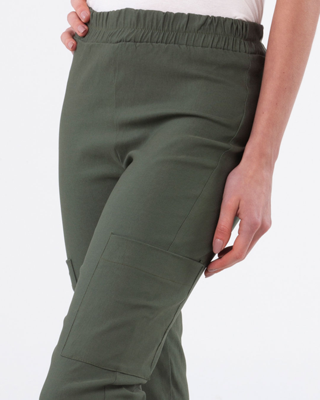 Calca-Feminina-Jogger-Slim-Bolso-Cargo-Verde