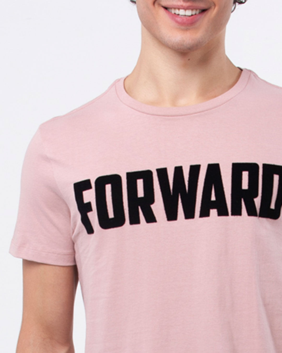 Camiseta-Masculina-Mescla-Regular-Estampa-Forward-Rosa