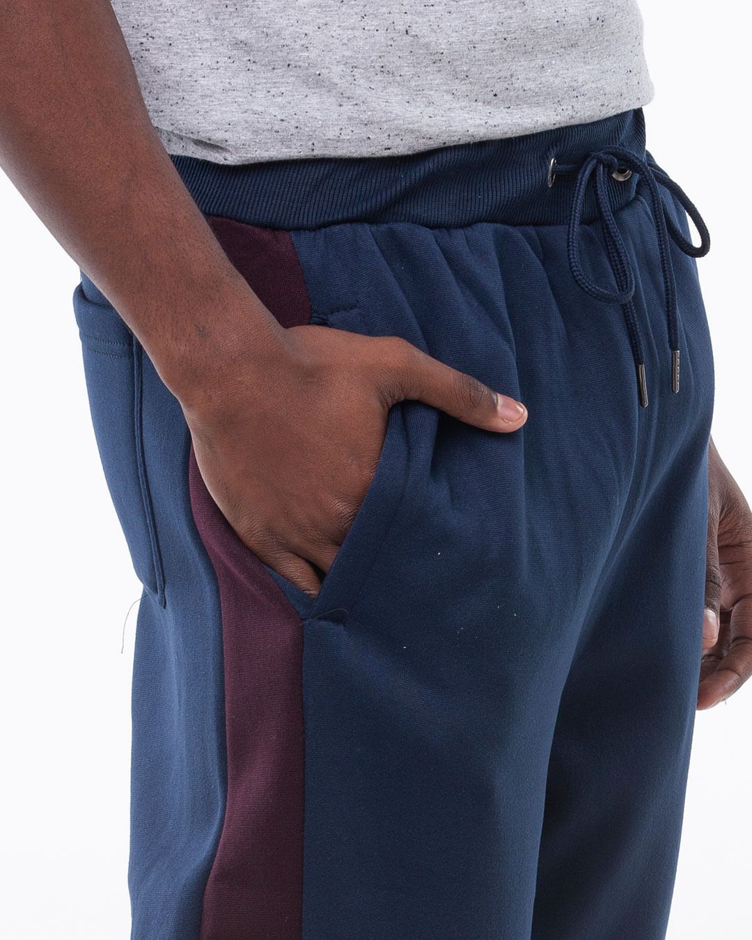 Calca-Moletom-Masculina-Jogger-Listra-Azul-Marinho