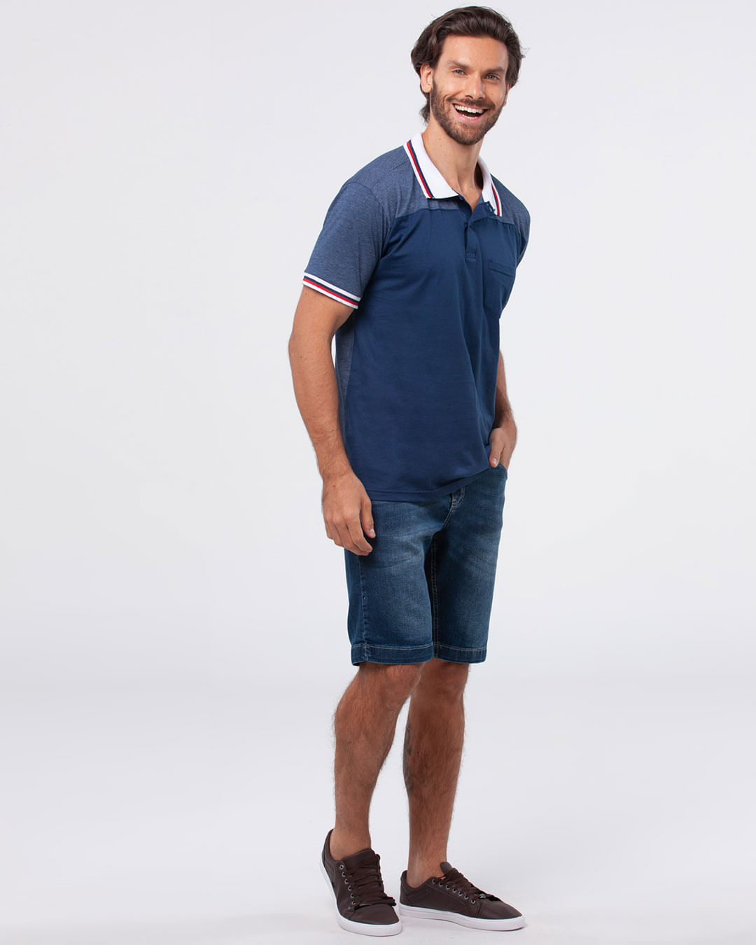 Polo-Masculina-Listras-Raglan-Bolso-Marinho