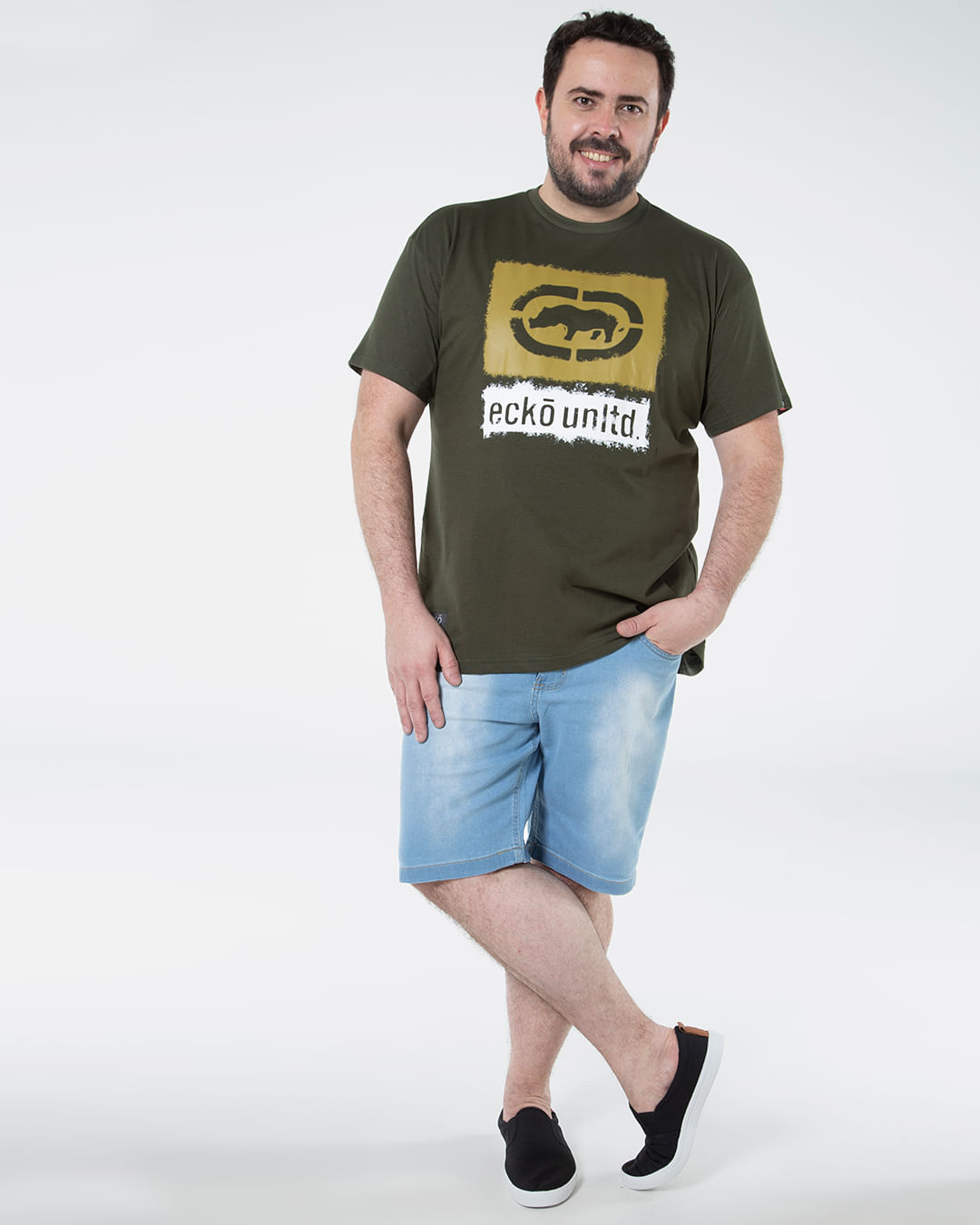 Camiseta-Masculina-Plus-Size-Estampada-Ecko-Verde