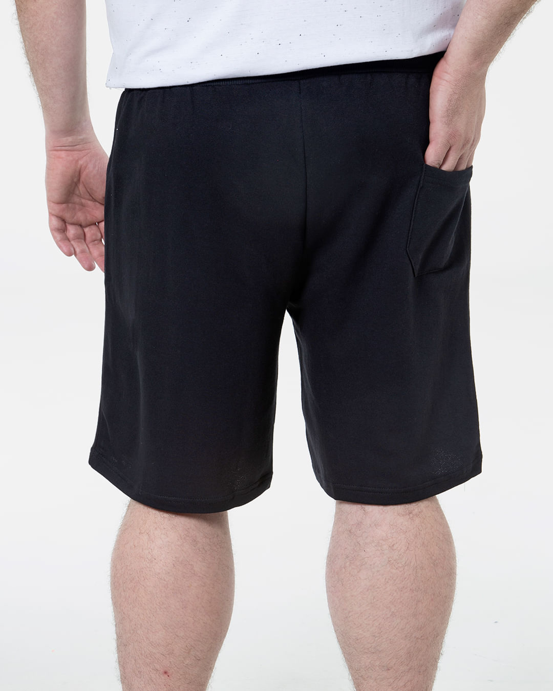 Bermuda-Masculina-Plus-Size-Moletinho-Basica-Preta