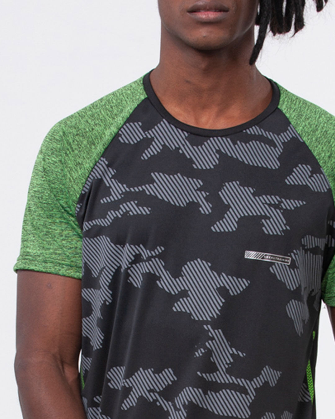 Camiseta-Masculina-Malha-Mescla-Raglan-Neon-Preto