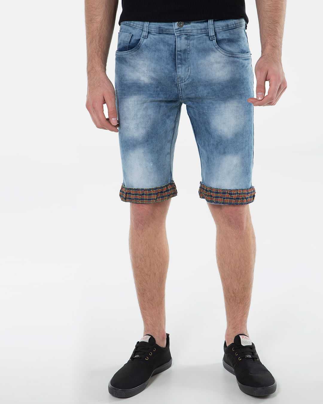 Bermuda-Jeans-Masculina-Barra-Xadrez-Azul-Claro