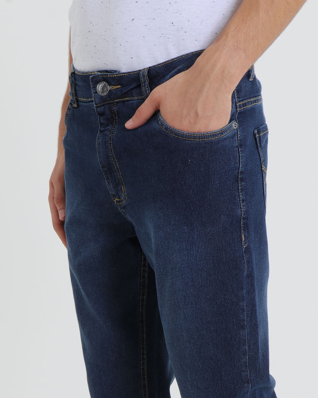 Calca-Jeans-Masculina-Reta-Elastano-Azul-Escuro