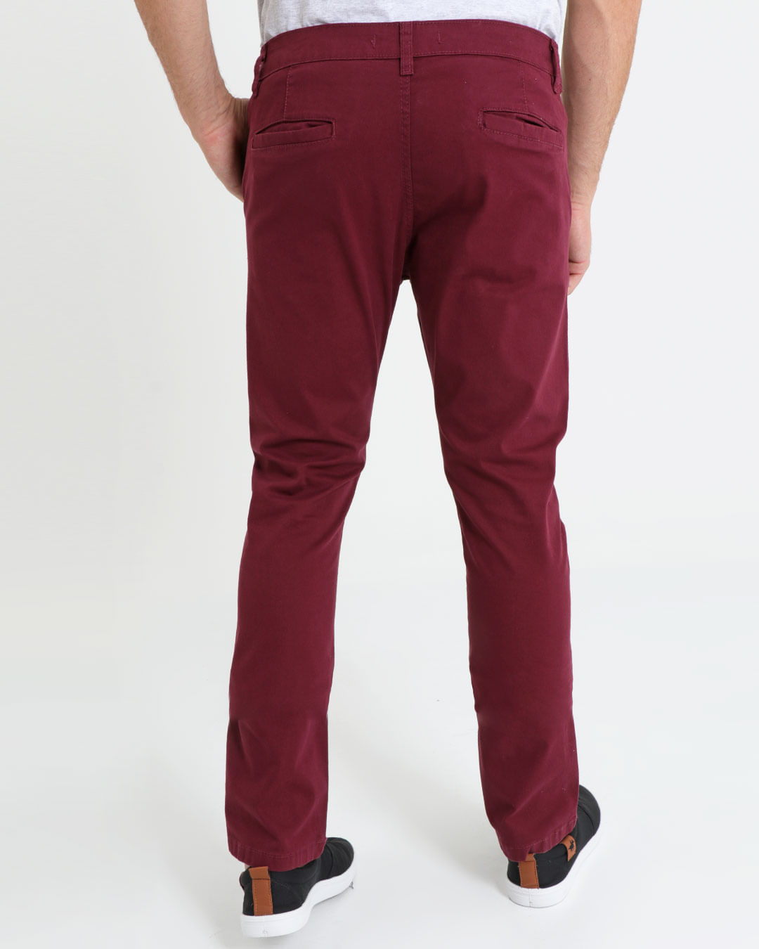 Calca-Sarja-Masculina-Basica-Vinho