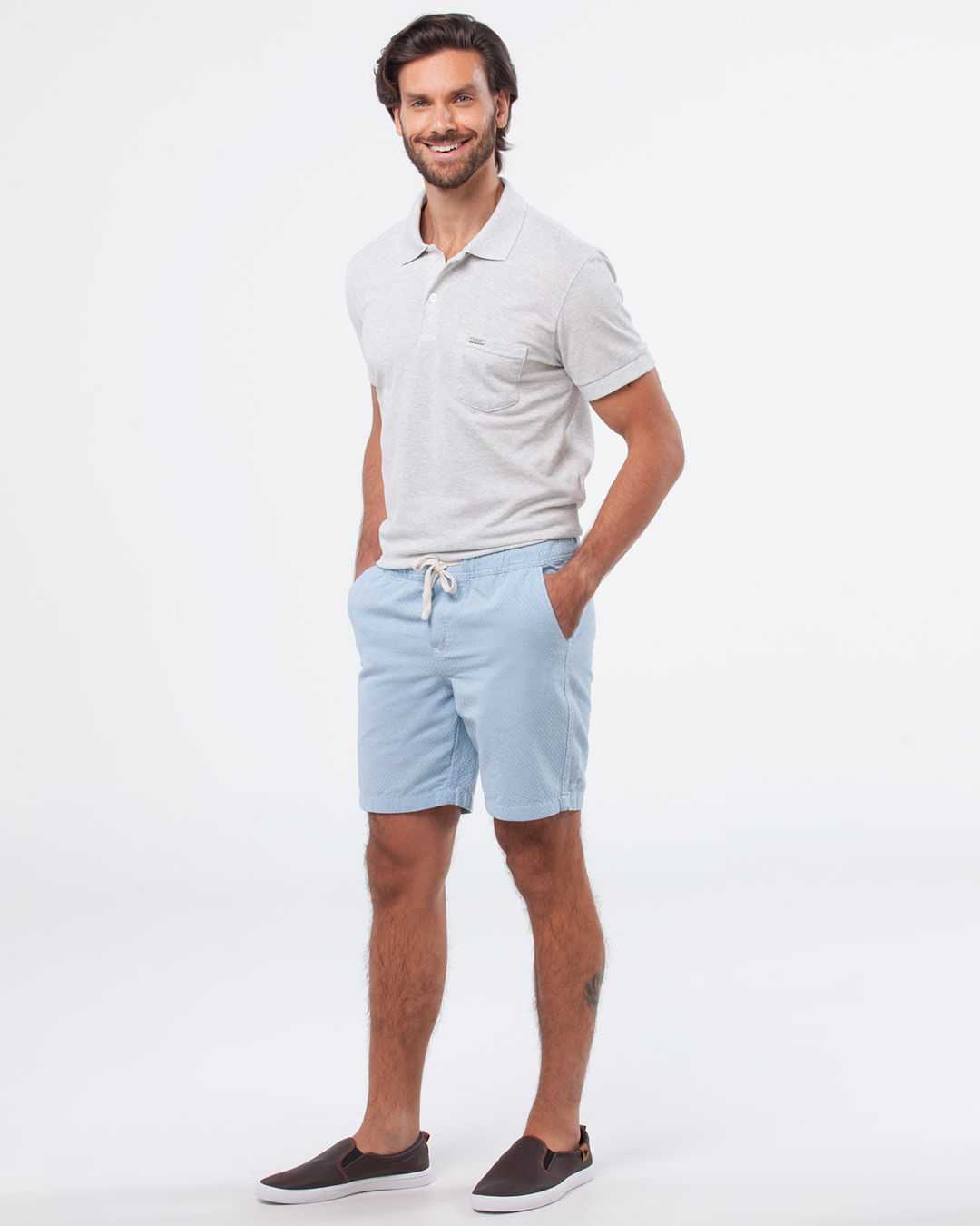 Bermuda-Masculina-Sarja-Cordao-Azul-Claro