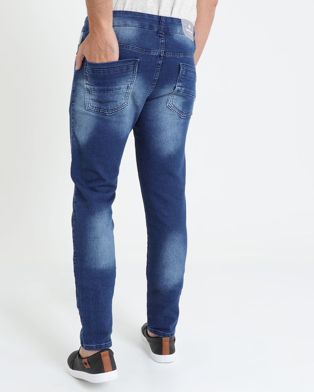 Calca-Jeans-Masculina-Elastano-Azul-Escuro-Delave