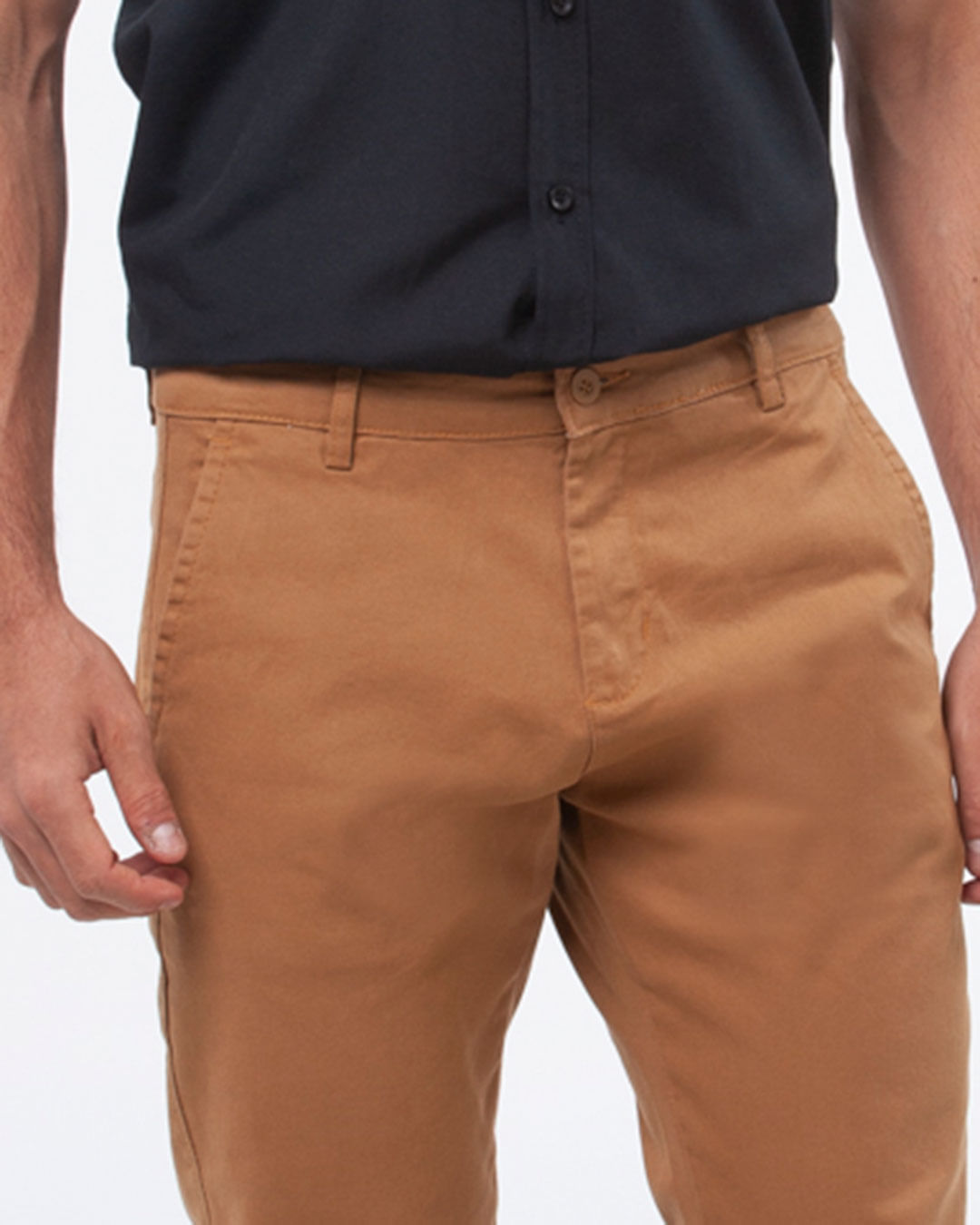 Calca-Masculina-Sarja-Basica-Marrom