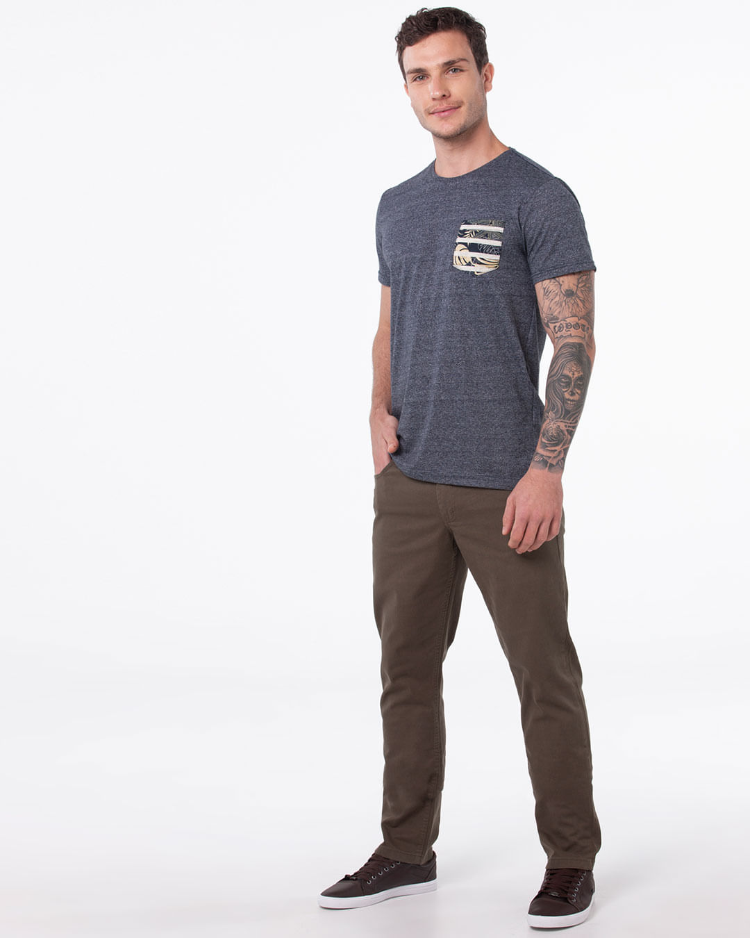 Calca-Masculina-Sarja-Reta-Verde