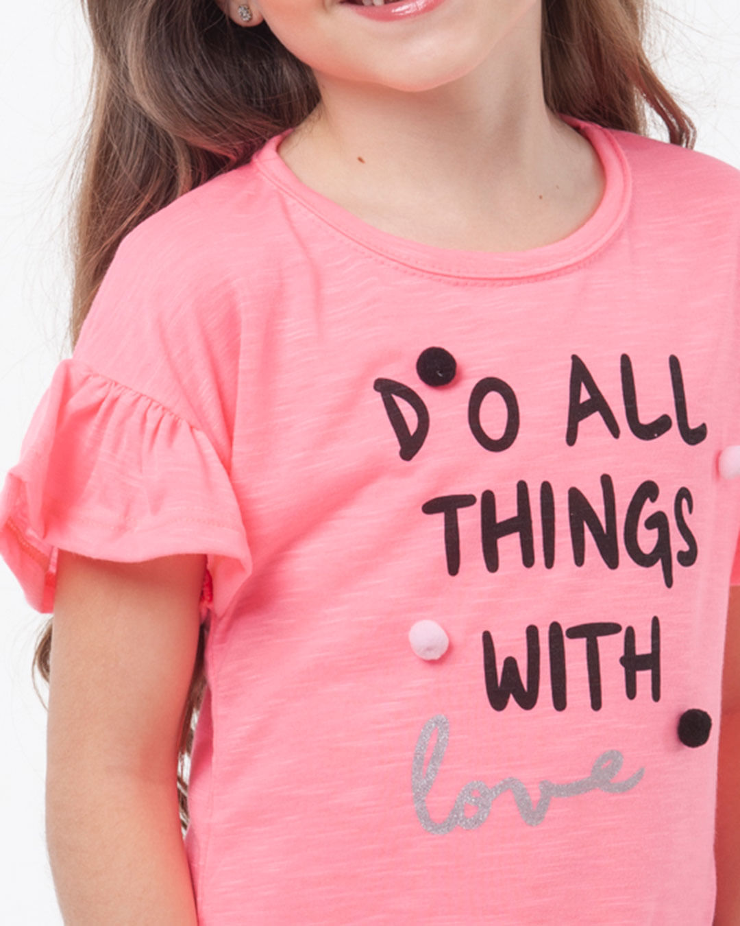 Blusa-Infantil-Manga-Curta-Babados-Pompom-Rosa