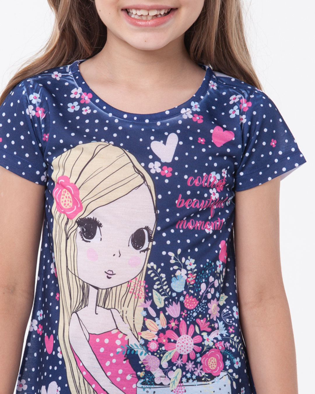 Blusa-Infantil-Malha-Floral-Girl-Marinho