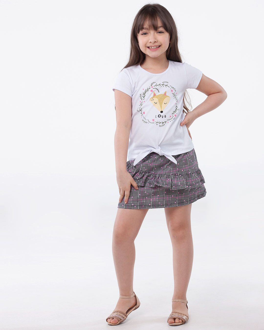 Vestido-Infantil-Manga-Curta-Elsa-Frozen-Disney-Estrelas-Branco