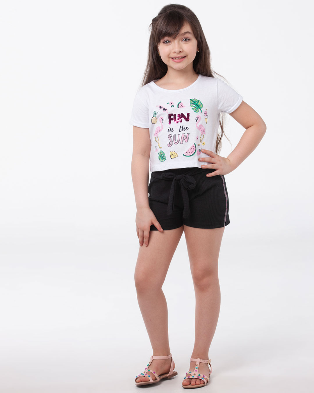 Short-Infantil-Malha-Canelada-Laco-Preto