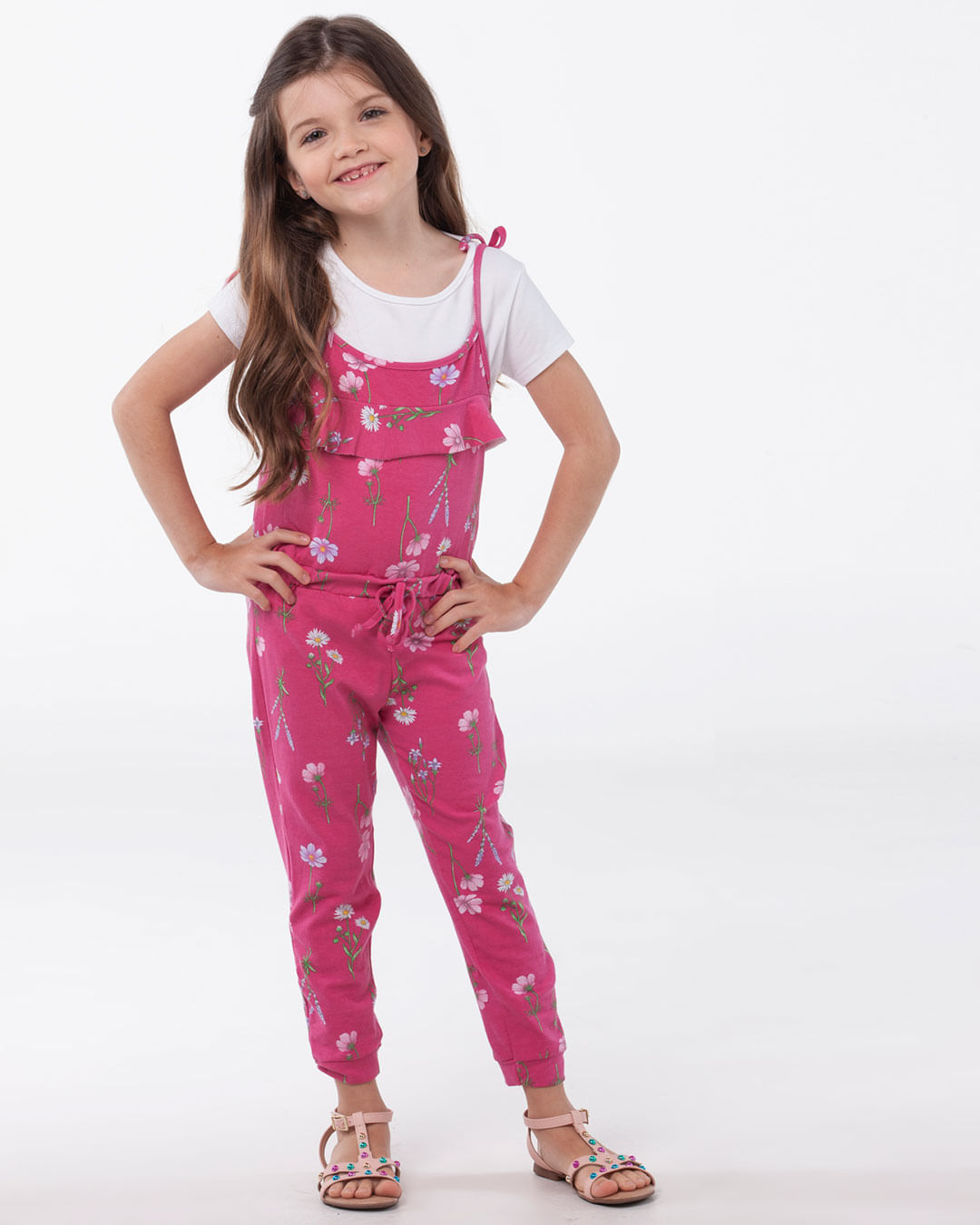 Macacao-Infantil-Estampa-Floral-Alca-Fina-Rosa