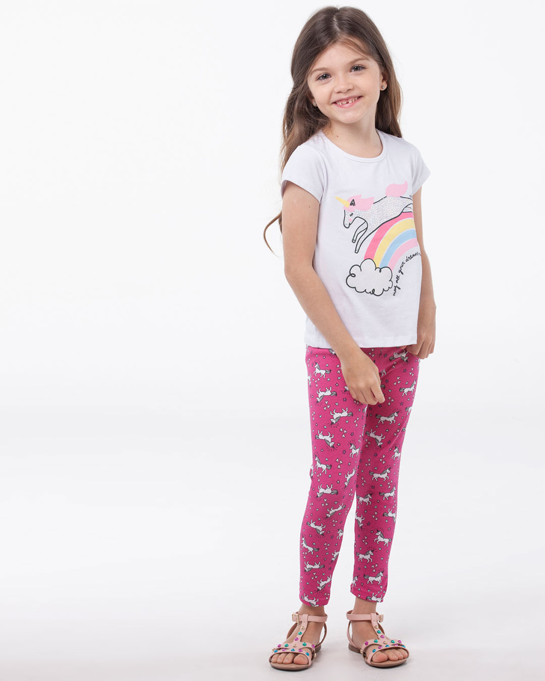 Conjunto-Infantil-Manga-Curta-Calca-Unicornio-Branco
