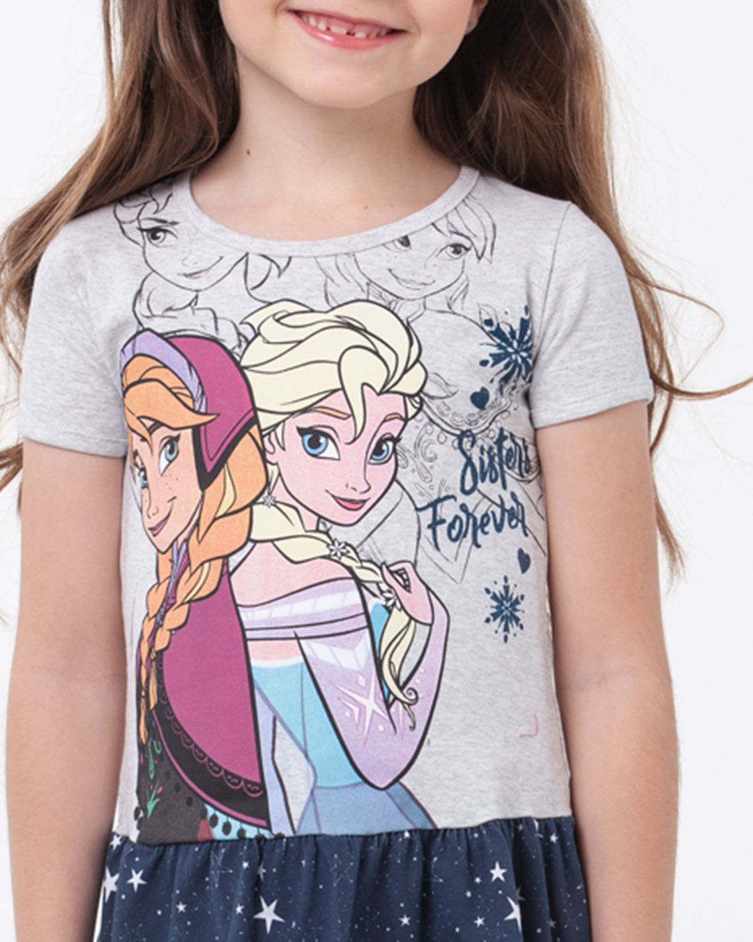 Vestido-Infantil-Frozen-Disney-Cinza