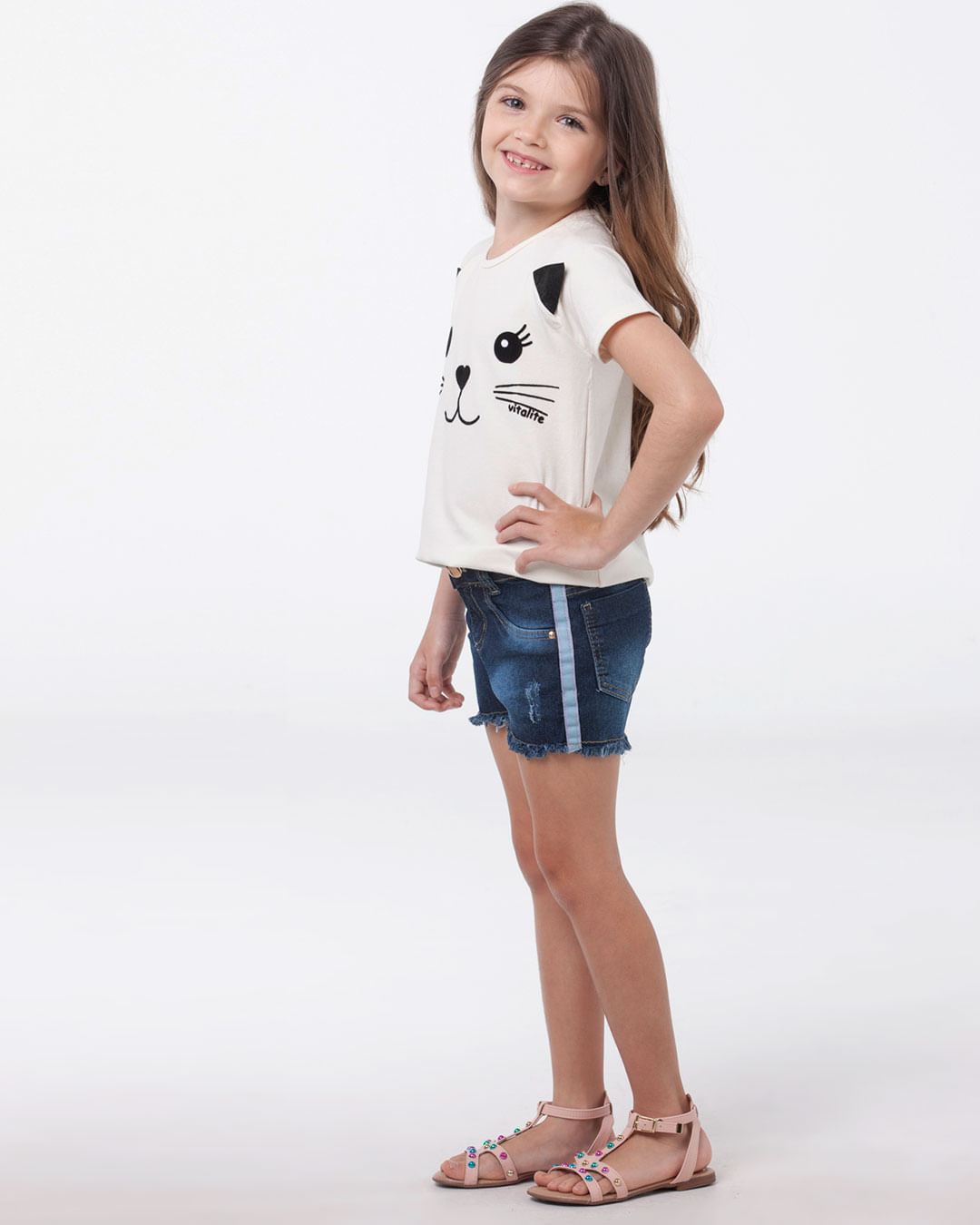 Short-Jeans-Infantil-Barra-Desfiada-Azul-Escuro