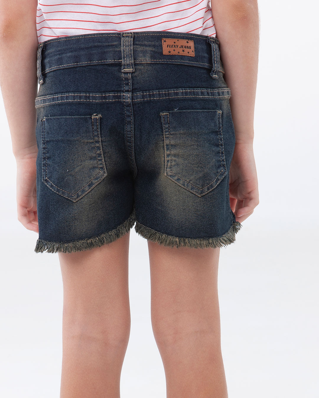 Short-Jeans-Infantil-Desfiado-Azul-Escuro