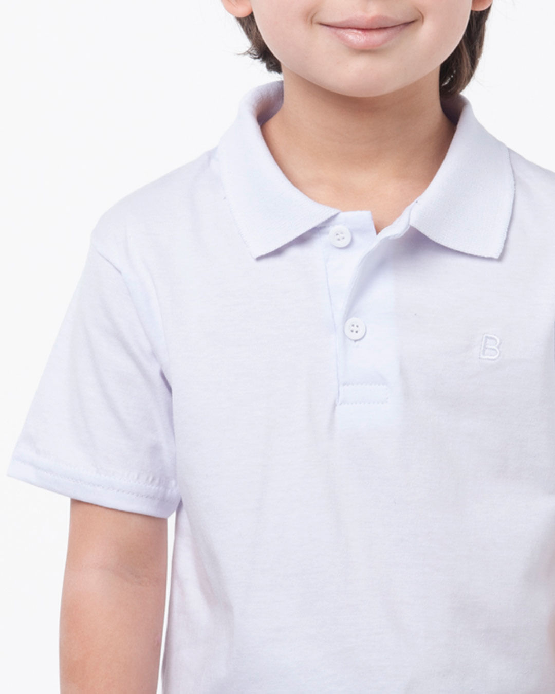 Polo-Infantil-Basica-Lisa-Malha-Branco