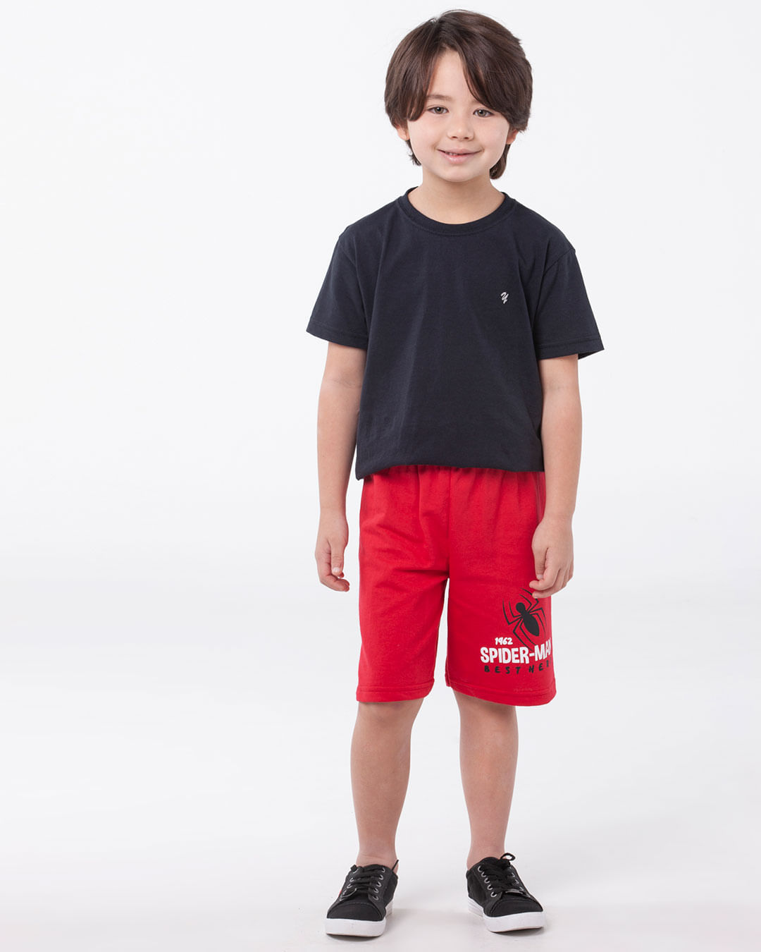 Bermuda-Infantil-Moletom-Homem-Aranha-Marvel-Comics-Vermelho