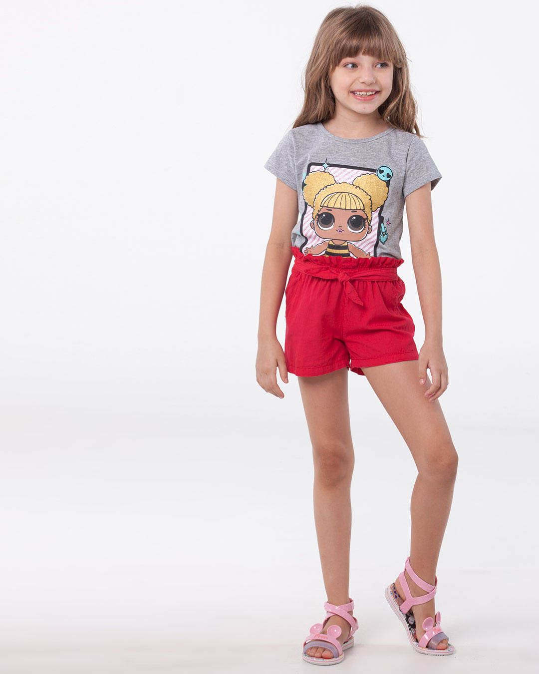 Short-Infantil-Sarja-Clochard-Vermelho