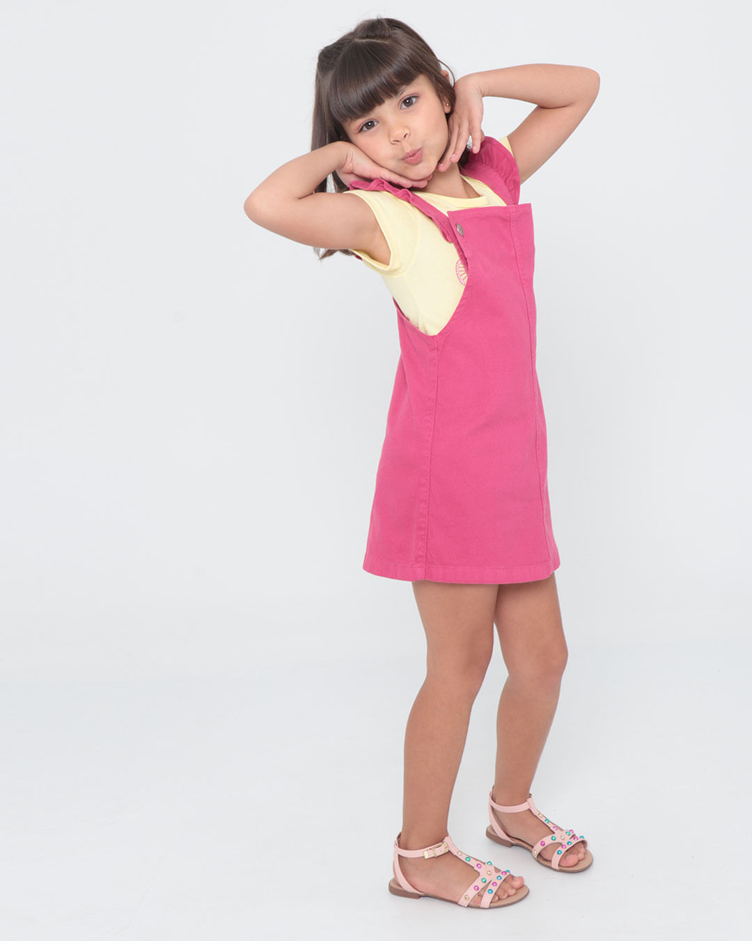 Salopete-Infantil-Jeans-Babado-Rosa-Pink