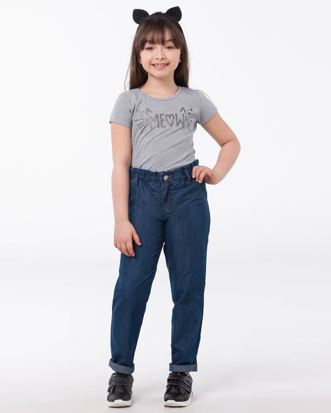 Calca-Jeans-Infantil-Elastico-Franzido-Azul