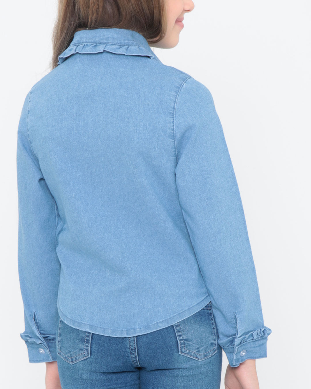 Camisa-Infantil-Jeans-Manga-Longa-Perolas-Azul