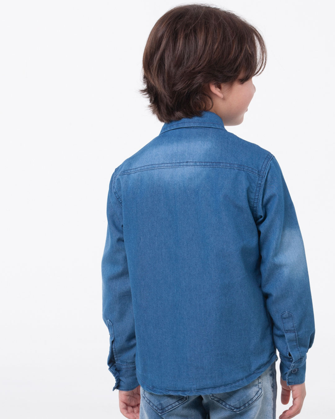 Camisa-Jeans-Infantil-Manga-Longa-Bolso-Azul