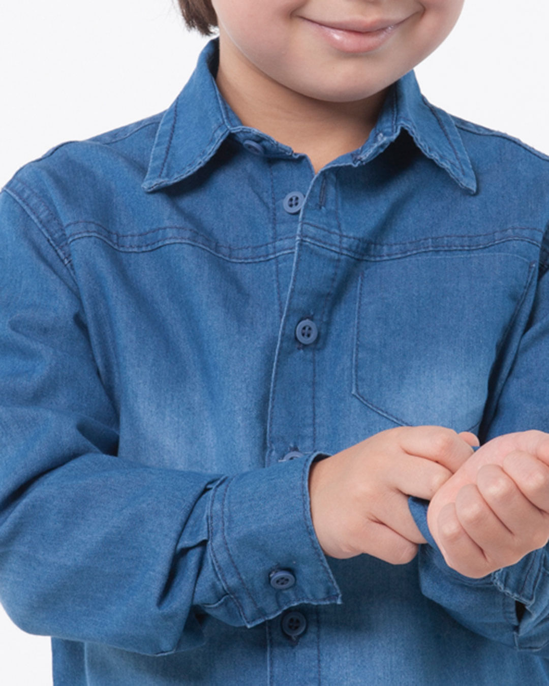Camisa-Jeans-Infantil-Manga-Longa-Bolso-Azul
