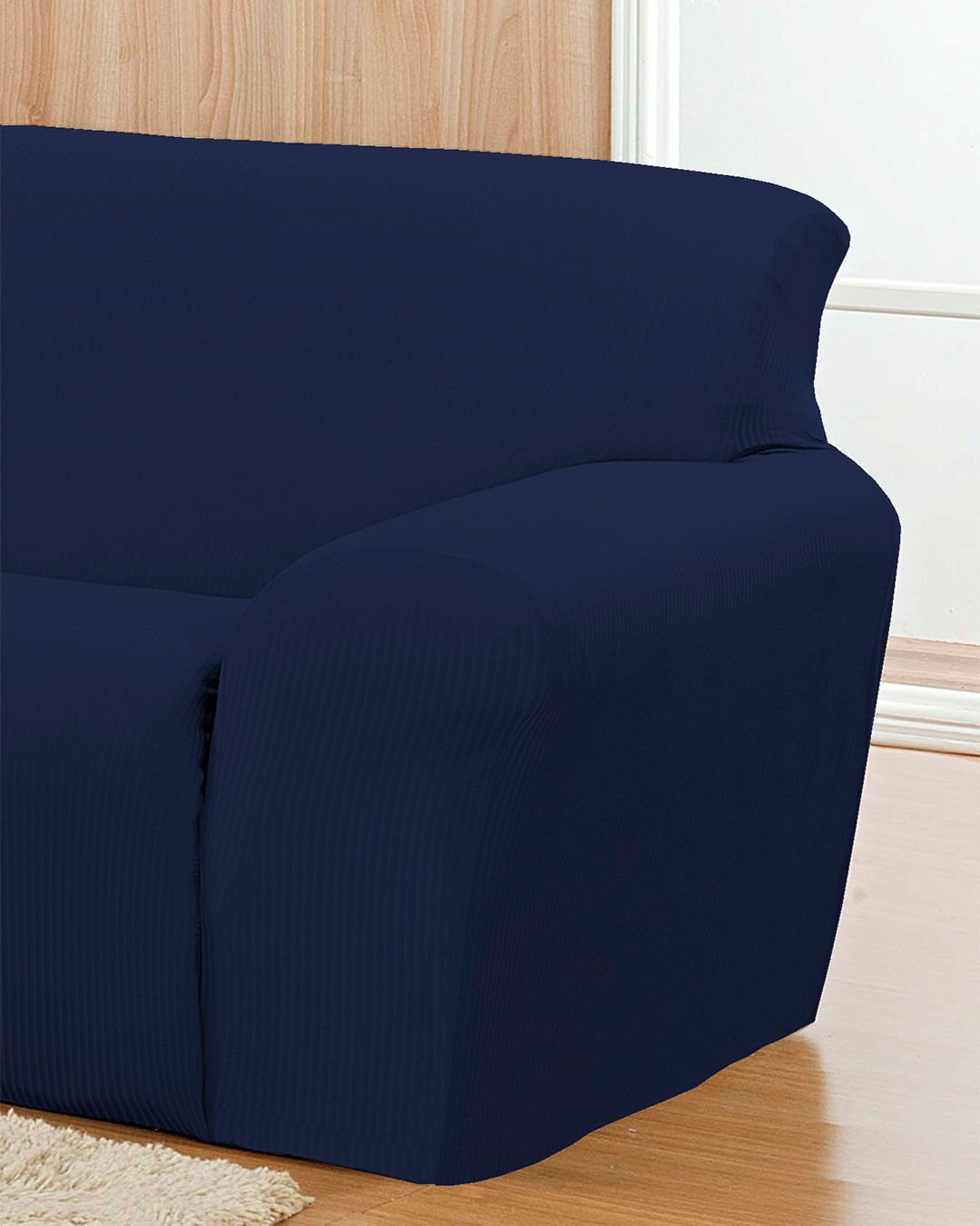 Capa-Para-Sofa-2-Lugares-Malha-Canelada-Azul-Escuro