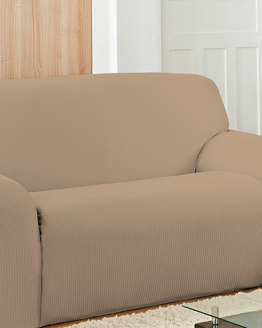 Capa-Para-Sofa-2-Lugares-Malha-Canelada-Bege